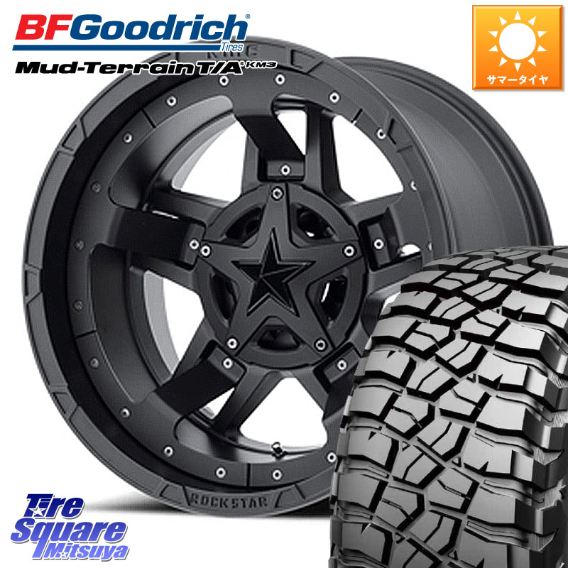 BF Goodrich KM3 TA グッドリッチ マッドテレーン Mud-Terrain T/A 37X12.5R17 37X/12.50R17KMC XD827 ROCKSTAR3 ※インセット-12 ホイール 17インチ ロックスター3 17X9.0J 0 5穴 127 クライスラー ジープ ラングラー JK系 クライスラー ジープ ラングラー JL系｜タイヤスクエアミツヤ