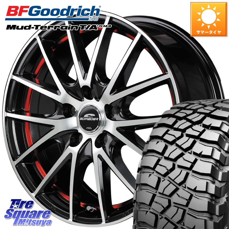 MANARAY MID SCHNEIDER シュナイダー RX27 RX-27 ホイール 4本 17インチ 17 X 7.0J +38 5穴 114.3 BF Goodrich KM3 TA グッドリッチ マッドテレーン Mud-Terrain T/A 245/65R17