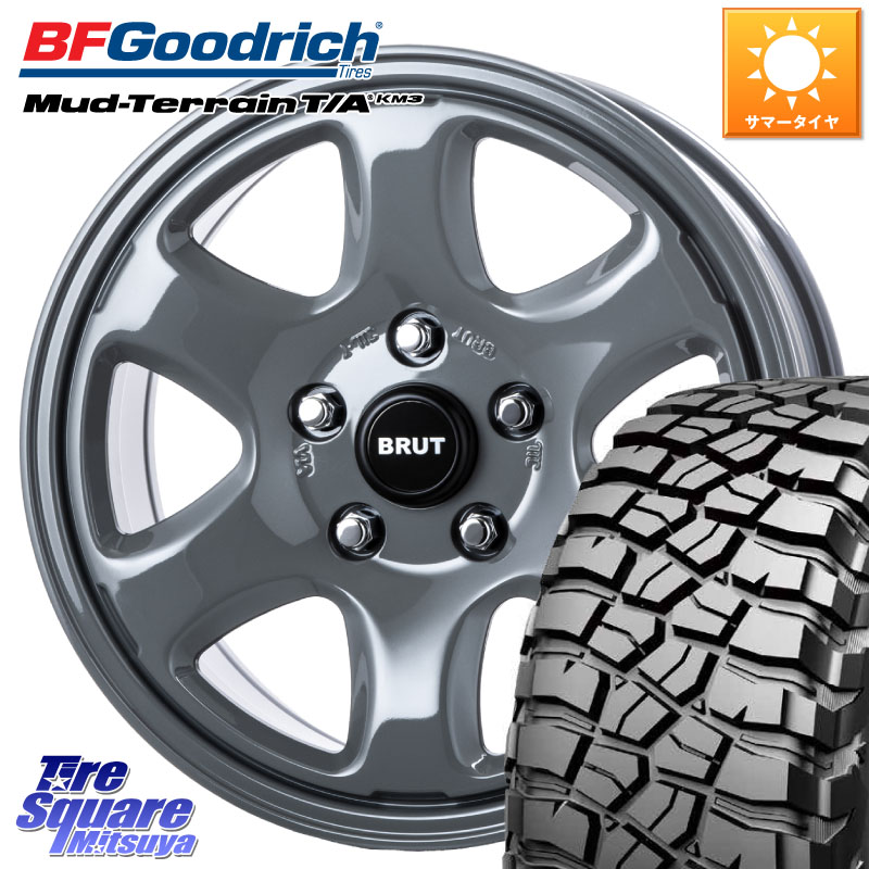 BRUT ブルート BR-44 BR44 ホイール 17インチ 17 X 7.5J +40 5穴 127 BF Goodrich KM3 TA グッドリッチ マッドテレーン Mud-Terrain T/A 265/70R17 クライスラー ジープ ラングラー JK系 クライスラー ジープ ラングラー JL系