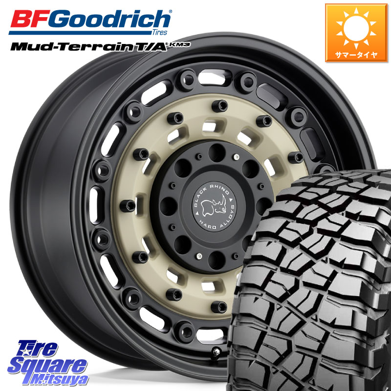 BF Goodrich KM3 TA グッドリッチ マッドテレーン Mud-Terrain T/A 285/65R18BLACK RHINO ARSENAL SANDBLACK ブラックライノ アーセナル 18インチ ブラックライノ 18X8.0J 30 5穴 127 クライスラー ジープ ラングラー JK系 クライスラー ジープ ラングラー JL系|タイヤスクエアミツヤ