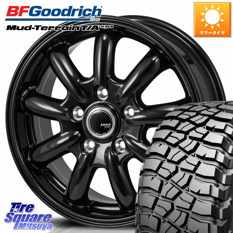 Japan三陽 ZACK JP-209 JP209 ザック ホイール 16 X 6.5J +38 5穴 114.3 BF Goodrich KM3 TA グッドリッチ マッドテレーン Mud-Terrain T/A 225/75R16