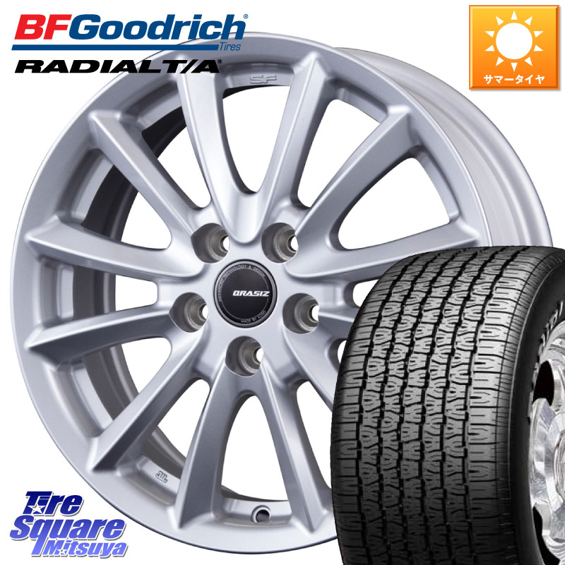 KOSEI クレイシズVS6 QRA521Sホイール 15 X 6.0J +45 5穴 114.3 BF Goodrich ラジアル TA T/A グッドリッチ Radial ホワイトレター サマータイヤ 215/65R15