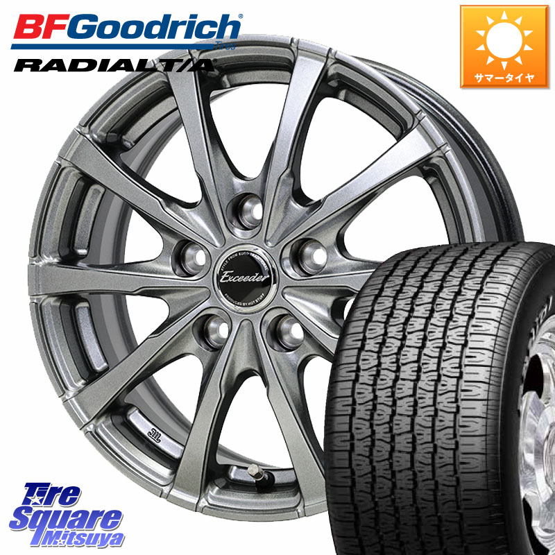 HotStuff Exceeder E08 ホイール 15インチ エクシーダ 15 X 6.0J +50 5穴 114.3 BF Goodrich ラジアル TA T/A グッドリッチ Radial ホワイトレター サマータイヤ 215/65R15