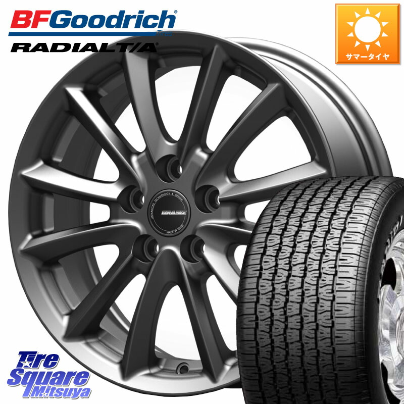 KOSEI クレイシズVS6 QRA521Gホイール 15 X 6.0J +45 5穴 114.3 BF Goodrich ラジアル TA T/A グッドリッチ Radial ホワイトレター サマータイヤ 215/65R15