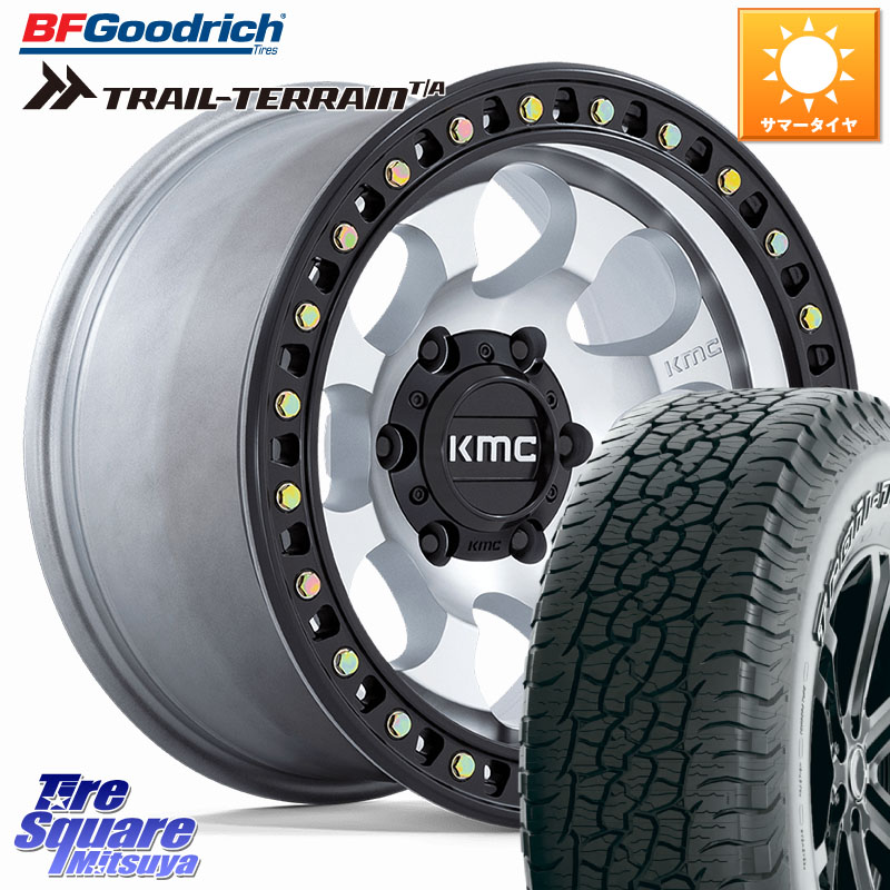 BF Goodrich Trail-Terrain TA トレイルテレーン T/A アウトラインホワイトレター 265/65R17KMC KM550 RIOT SBL MACHINED ホイール 17インチ 17X8.5J 10 6穴 139.7 トライトン ランドクルーザー プラド カスタムサイズ ハイラックス HILUX｜タイヤスクエアミツヤ
