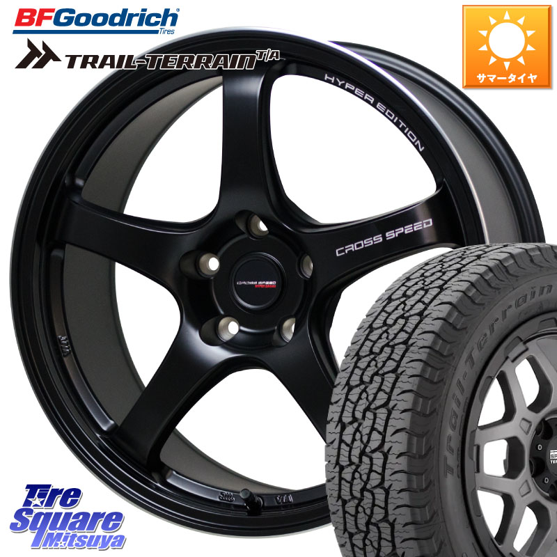 HotStuff クロススピード CR5 CR-5 軽量 BK ホイール 18インチ 18 X 8.5J +38 5穴 114.3 BF Goodrich Trail-Terrain TA トレイルテレーンT/A ブラックウォール 235/60R18 アウトランダーPHEV