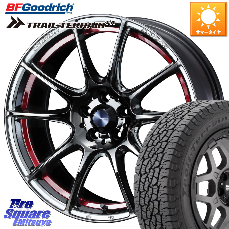 WEDS SA-25R RED ウェッズ スポーツ ホイール 18インチ 18 X 7.5J +45 5穴 114.3 BF Goodrich Trail-Terrain TA トレイルテレーンT/A ブラックウォール 225/60R18 80系ハリアー T32エクストレイル CX-5 CX-8 BT5レガシィアウトバック