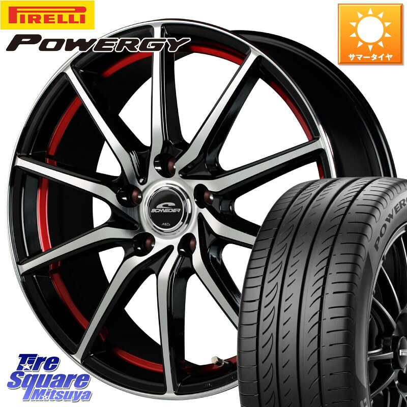 ピレリ POWERGY パワジー サマータイヤ 195/60R17MANARAY MID SCHNEIDER RX810 レッド ホイール 17インチ 17X7.0J 48 5穴 114.3 60系プリウス|タイヤスクエアミツヤ