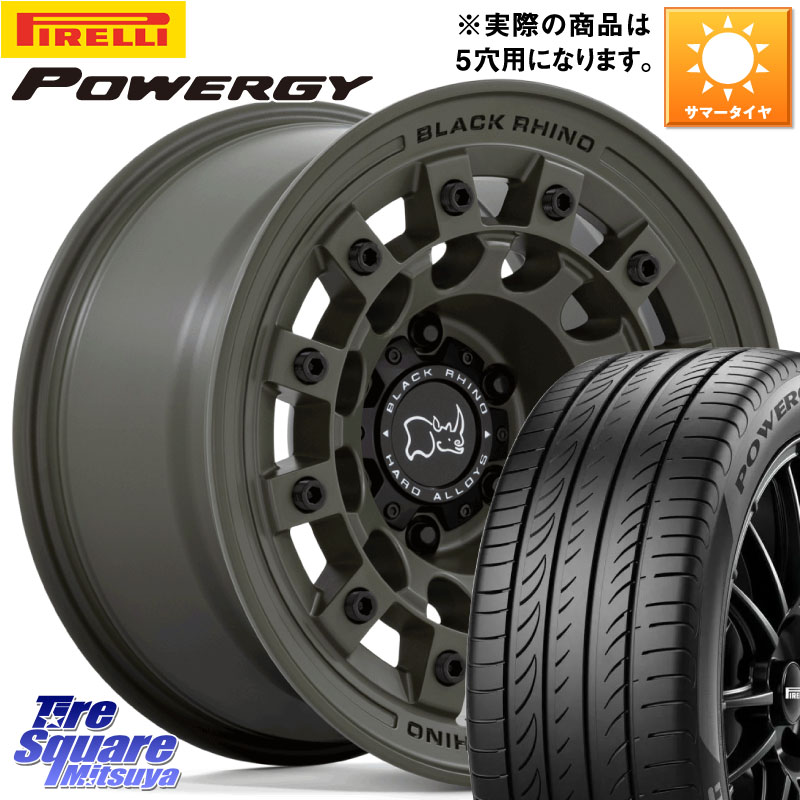 BLACK RHINO FUJI フジ ホイール 17インチ ブラックライノ 17 X 8.0J +38 5穴 114.3 ピレリ POWERGY パワジー サマータイヤ 215/50R17