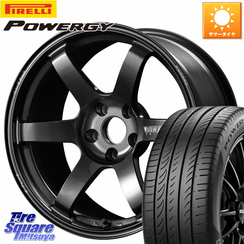RAYS 【欠品次回10~11月】 TE37 SAGA S-plus VOLK RACING 鍛造 ホイール 18インチ 18 X 8.5J +42 5穴 114.3 ピレリ POWERGY パワジー サマータイヤ 235/55R18