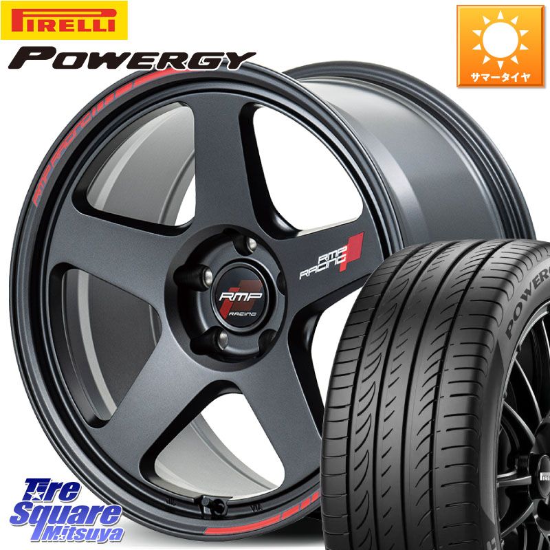 MANARAY MID RMP RACING TR50 ホイール 17インチ レーシング 17 X 7.5J +48 5穴 114.3 ピレリ POWERGY パワジー サマータイヤ 215/55R17 ヤリスクロス CX-3 RC系オデッセイ前期