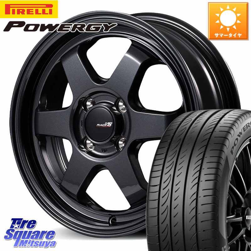 MANARAY MID RACING R06 ホイール 17インチ 17 X 7.5J +42 4穴 100 ピレリ POWERGY パワジー サマータイヤ 205/50R17 E13オーラ