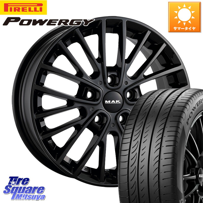 阿部商会 MAK CHELSE BK ホイール 16インチ 16 X 7.0J(MINI F60) +41 5穴 112 ピレリ POWERGY パワジー サマータイヤ 205/65R16 MINI ミニ クロスオーバー F60