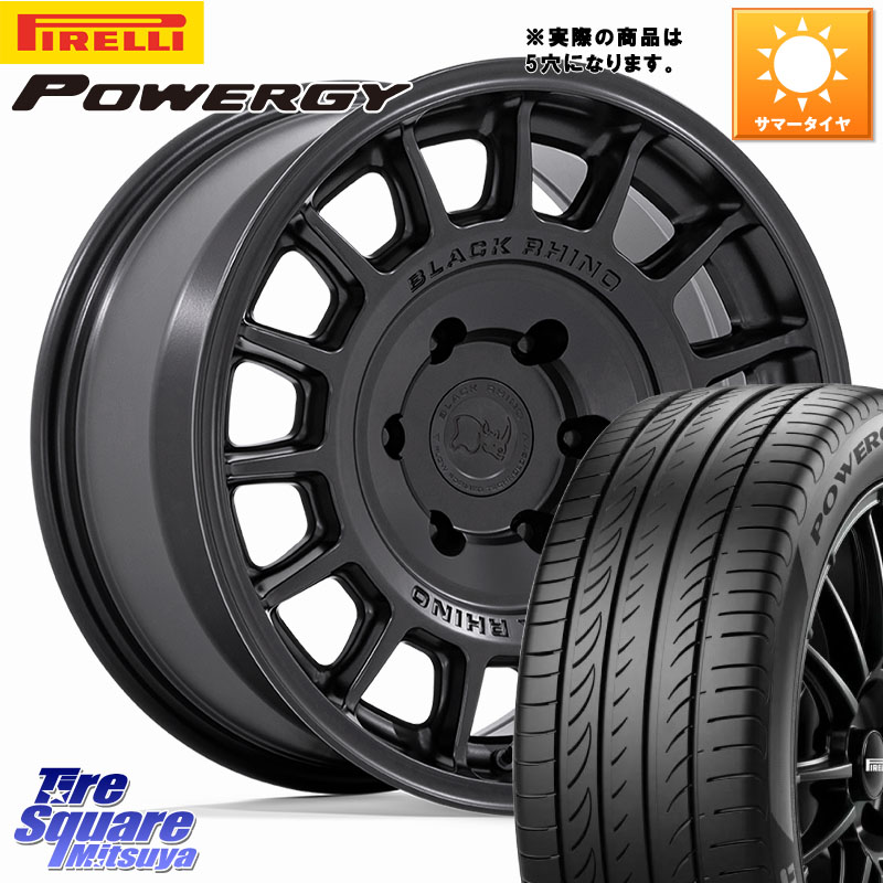 BLACK RHINO VOLL ボル ブラック ホイール 17インチ ブラックライノ 17 X 8.0J +38 5穴 114.3 ピレリ POWERGY パワジー サマータイヤ 215/60R17 20系アルファード
