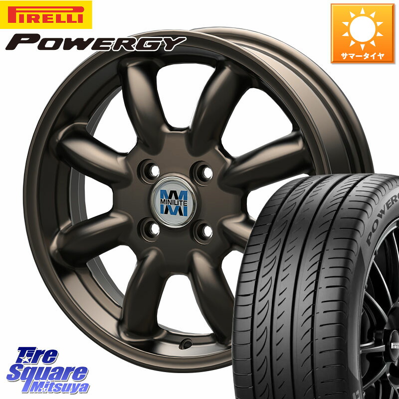KOSEI MINILITE ブロンズ ホイール 15インチ ミニライト 15 X 5.0J +40 4穴 100 ピレリ POWERGY パワジー サマータイヤ 185/60R15 アクア 130系ヴィッツ