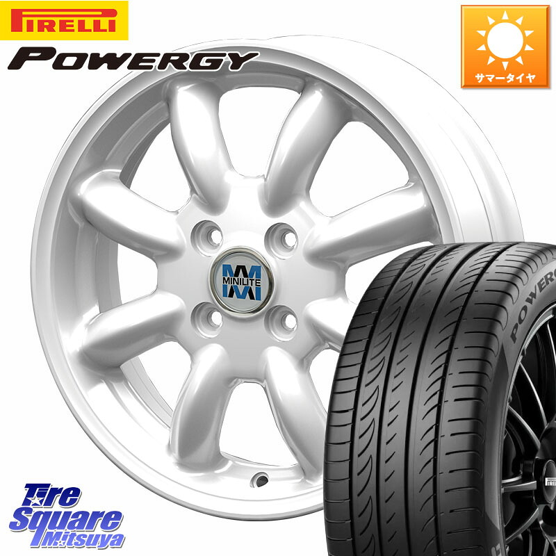 KOSEI MINILITE ホワイト ホイール 15インチ ミニライト 15 X 4.5J +45 4穴 100 ピレリ POWERGY パワジー サマータイヤ 165/55R15 デリカミニ2WD タント スペーシア サクラ