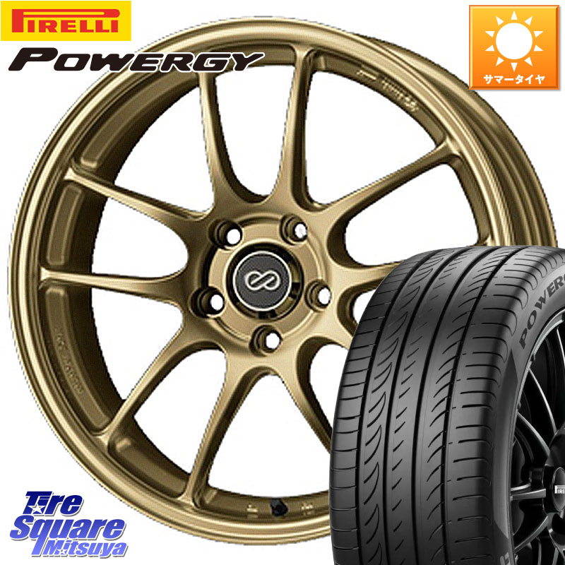 ENKEI エンケイ PerformanceLine PF01 ゴールド ホイール 18 X 8.5J +48 5穴 114.3 ピレリ POWERGY パワジー サマータイヤ 245/45R18