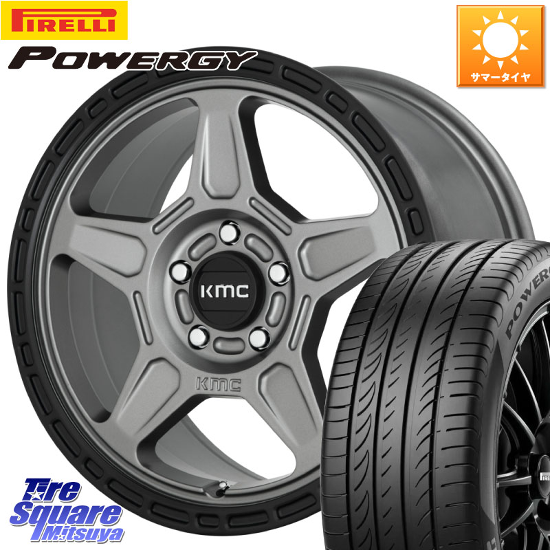 KMC KM721 ALPINE グレイ ホイール 17インチ 専用Nut別売 17 X 8.0J +38 5穴 114.3 ピレリ POWERGY パワジー サマータイヤ 215/60R17 20系アルファード