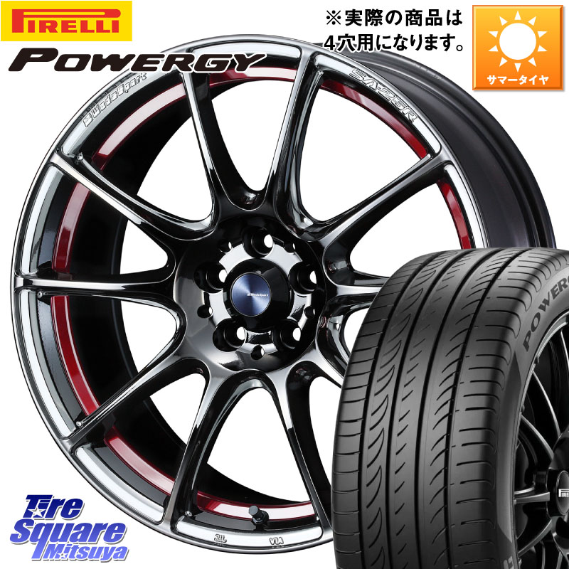 WEDS SA-25R RED ウェッズ スポーツ ホイール 17インチ 17 X 7.0J(NDERC Brembo) +43 4穴 100 ピレリ POWERGY パワジー サマータイヤ 205/45R17