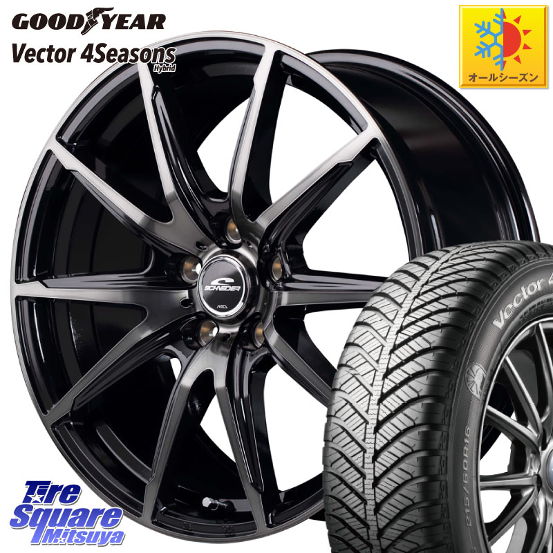 グッドイヤー ベクター Vector 4Seasons Hybrid オールシーズンタイヤ 225/45R18 MANARAY MID SCHNEIDER シュナイダー DR-02 18インチ 18 X 8.0J +35 5穴 114.3
