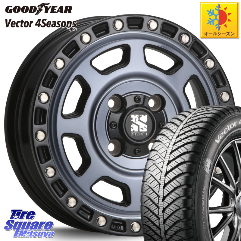 グッドイヤー ベクター Vector 4Seasons Hybrid オールシーズンタイヤ 165/65R15MLJ XJ07 XTREME-J 4H IND エクストリームJ 15インチ 15X4.5J 43 4穴 100 ダイハツTAFT Mx27/37/47Sソリオ・MB37SデリカD2 MAx6S系ソリオ デリカ ミニ DELICA MINI デリカD:2 D2 シボレー|タイヤスクエアミツヤ
