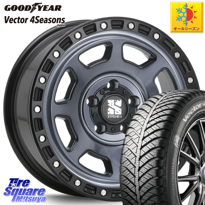 グッドイヤー ベクター Vector 4Seasons Hybrid オールシーズンタイヤ 205/55R16 MLJ XJ07 XTREME-J 5H IND エクストリームJ 16インチ 16 X 7.0J +35 5穴 114.3 GRヤリスRSノーマルキャリパー