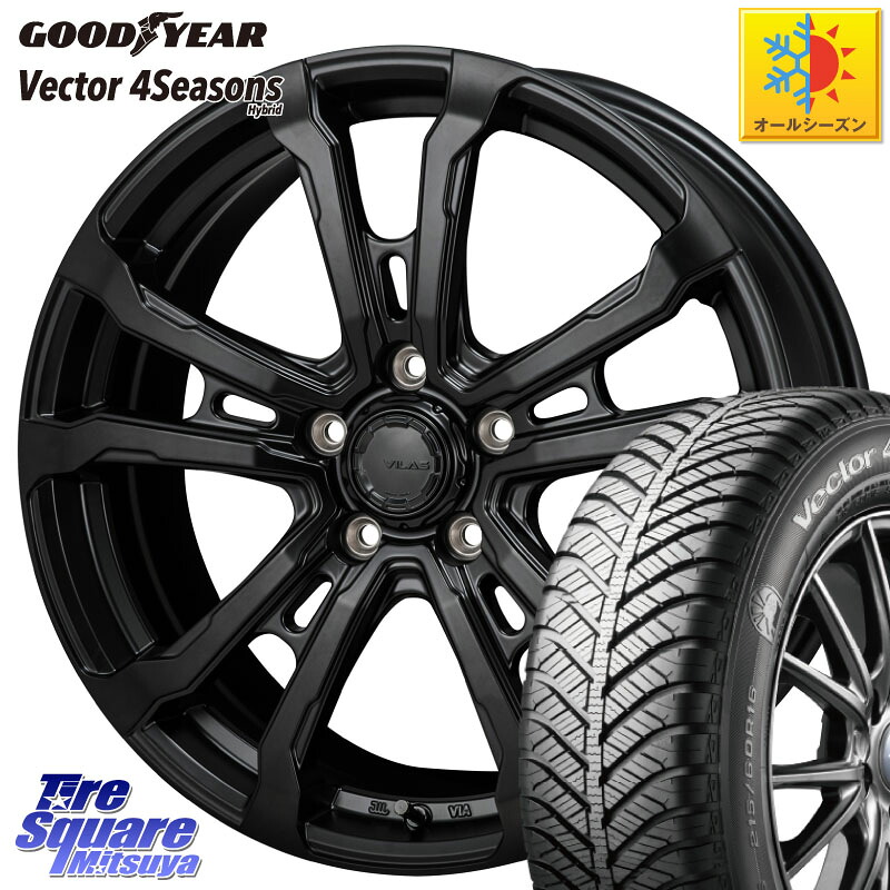 グッドイヤー ベクター Vector 4Seasons Hybrid オールシーズンタイヤ 215/45R18 MONZA HI-BLOCK VILAS 18インチ 18 X 7.5J +48 5穴 114.3 90系ノア ヴォクシー プリウスアルファ P15キックス リーフ MAZDA3