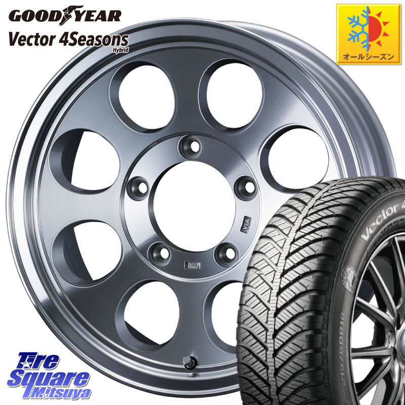 グッドイヤー ベクター Vector 4Seasons Hybrid オールシーズンタイヤ 215/65R16 WEDS JIMLINE TYPE2 POL 16インチ ジムライン 16 X 5.5J +22 5穴 139.7 ジムニー専用(要オーバーフェンダー等)