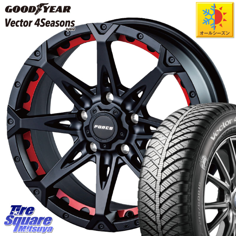グッドイヤー ベクター Vector 4Seasons Hybrid オールシーズンタイヤ 225/45R17 FORCE フォース DENALI デナリー BK 17インチ 17 X 7.5J +38 5穴 114.3 GRヤリスRSノーマルキャリパー