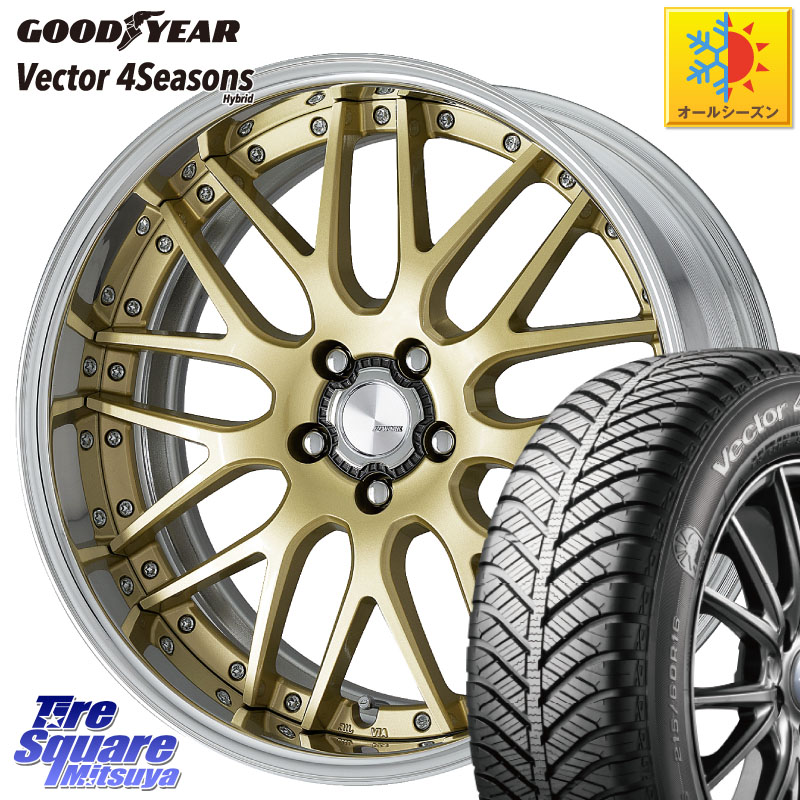グッドイヤー ベクター Vector 4Seasons Hybrid オールシーズンタイヤ 225/45R18WORK Lanvec LM1 O Disk 18インチ 2ピース 18X8.0J 55 5穴 114.3 RC系オデッセイ前期 オデッセイ アコード WRX S4｜タイヤスクエアミツヤ