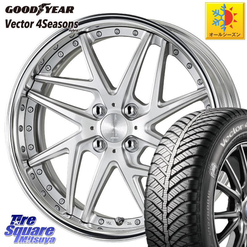 グッドイヤー ベクター Vector 4Seasons Hybrid オールシーズンタイヤ 195/60R16WORK RIZALTADO MESH2 A Disk 16インチ 2ピース 16X6.5J 35 4穴 100 E13オーラ|タイヤスクエアミツヤ