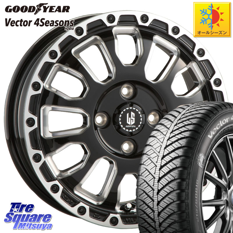 グッドイヤー ベクター Vector 4Seasons Hybrid オールシーズンタイヤ 195/60R16 阿部商会 LA STRADA AVENTURA アヴェンチュラ 16インチ 16 X 6.0J +40 4穴 100 E13オーラ