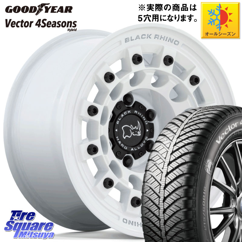 グッドイヤー ベクター Vector 4Seasons Hybrid オールシーズンタイヤ 215/55R17 BLACK RHINO FUJI フジ ホイール 17インチ ブラックライノ 17 X 8.0J +38 5穴 114.3