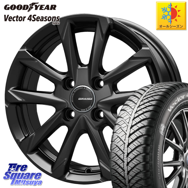 グッドイヤー ベクター Vector 4Seasons Hybrid オールシーズンタイヤ 165/65R15KOSEI QGC500B QRASIZ GC36F クレイシズ ホイール 15インチ 15X4.5J 45 4穴 100 ダイハツTAFT Mx27/37/47Sソリオ・MB37SデリカD2 MAx6S系ソリオ デリカ ミニ DELICA MINI デリカD:2 D2｜タイヤスクエアミツヤ