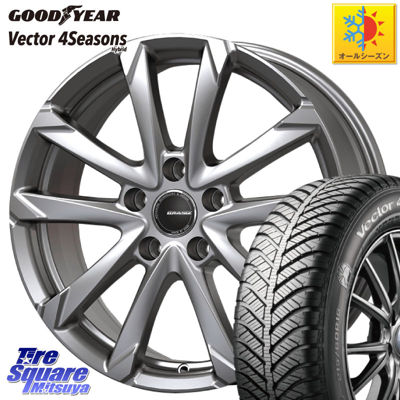 グッドイヤー ベクター Vector 4Seasons Hybrid オールシーズンタイヤ 195/55R16KOSEI QGC610S QRASIZ GC36F クレイシズ ホイール 16インチ 16X6.5J 40 5穴 114.3｜タイヤスクエアミツヤ