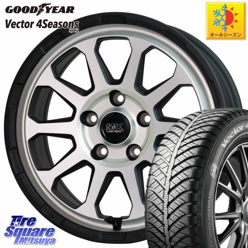 グッドイヤー ベクター Vector 4Seasons Hybrid オールシーズンタイヤ 195/50R16 HotStuff マッドクロス レンジャー シルバー ホイール 16インチ 16 X 7.0J +38 5穴 114.3