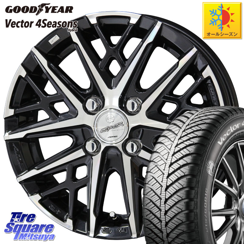 グッドイヤー ベクター Vector 4Seasons Hybrid オールシーズンタイヤ 195/60R16 KYOHO SMACK GRAIVE スマック グレイヴ ホイール 16インチ 16 X 5.5J +49 4穴 100 E13ノートクロスオーバー