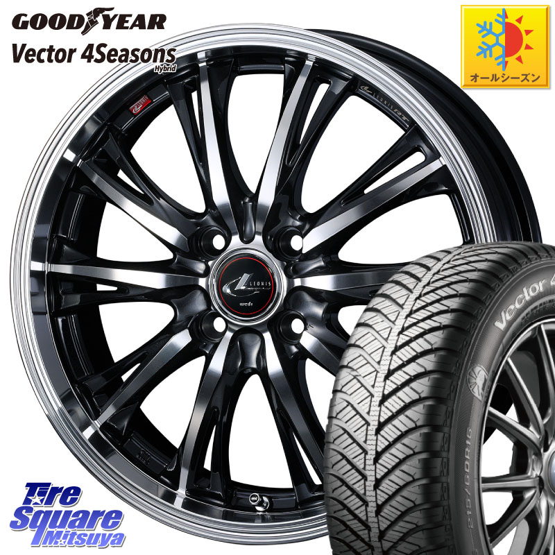 グッドイヤー ベクター Vector 4Seasons Hybrid オールシーズンタイヤ 165/65R15 WEDS 41160 LEONIS RT ウェッズ レオニス PBMC ホイール 15インチ 15 X 5.5J +43 4穴 100 Mx27/37/47Sソリオ・デリカD2 MAD7Sソリオ・MBD7SデリカD2