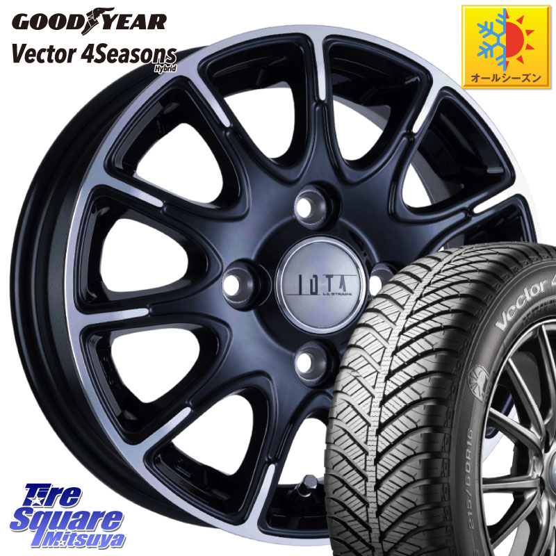 グッドイヤー ベクター Vector 4Seasons Hybrid オールシーズンタイヤ 195/65R15 阿部商会 TIRADO IOTA イオタ ホイール 15インチ 15 X 5.5J +43 4穴 100 E13オーラ