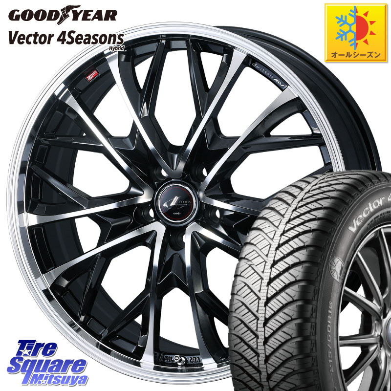 グッドイヤー ベクター Vector 4Seasons Hybrid オールシーズンタイヤ 215/50R18 WEDS LEONIS MV レオニス MV ホイール 18インチ 18 X 7.0J +47 5穴 114.3 60系プリウス ヤリスクロス CX-3
