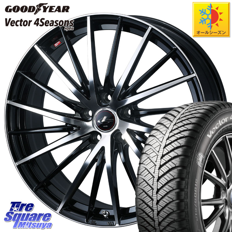 グッドイヤー ベクター Vector 4Seasons Hybrid オールシーズンタイヤ 215/50R18 WEDS LEONIS FR レオニス FR ホイール 18インチ 18 X 7.0J +47 5穴 114.3 60系プリウス ヤリスクロス CX-3