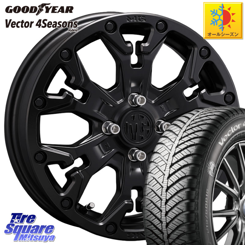 グッドイヤー ベクター Vector 4Seasons Hybrid オールシーズンタイヤ 195/65R16 CRIMSON MG GOLEM Jr ホイール 16インチ 16 X 6.0J +38 4穴 100 ライズ ロッキー ガソリン車 4穴