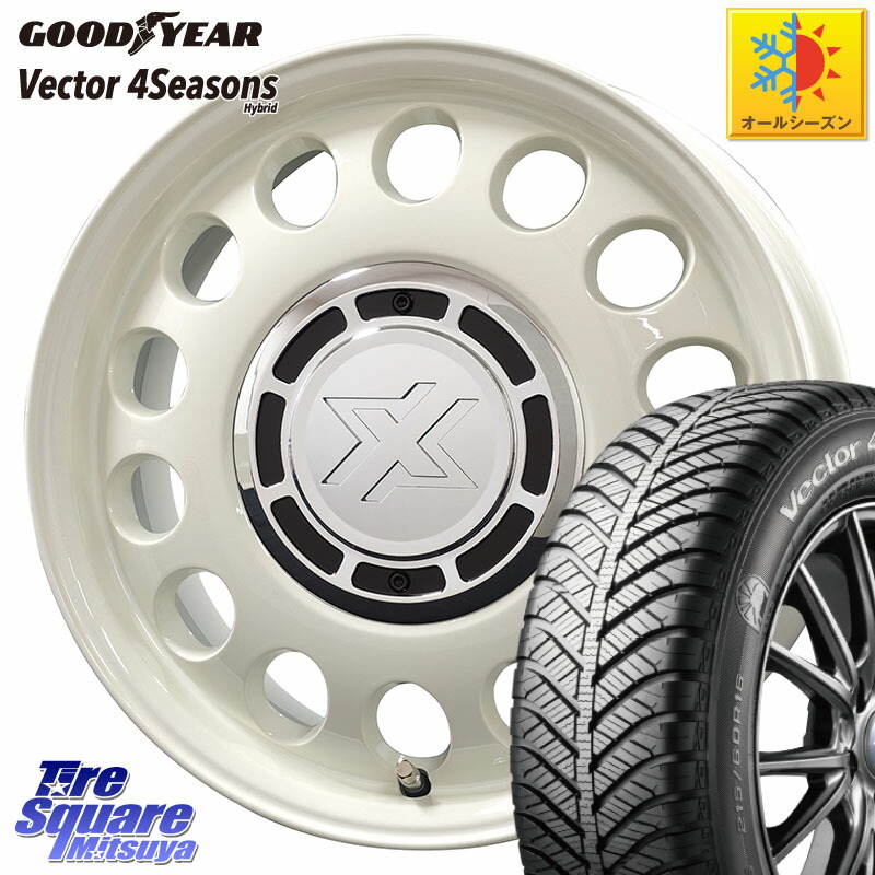 グッドイヤー ベクター Vector 4Seasons Hybrid オールシーズンタイヤ 165/60R15 コスミック クロスブラッド STEELE ホイール 15インチ 15 X 6.0J +42 4穴 100 ミラージュ