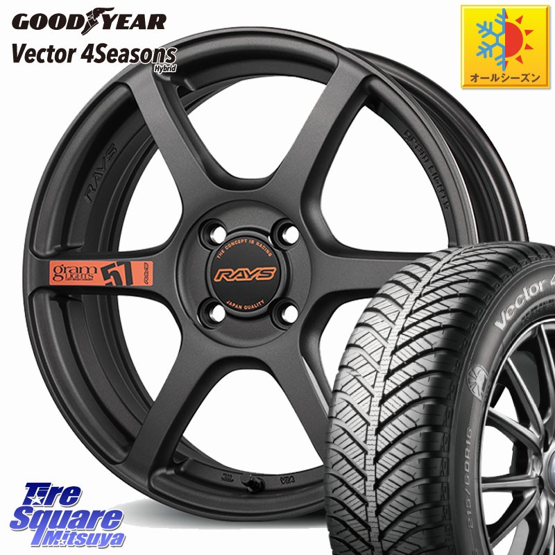 グッドイヤー ベクター Vector 4Seasons Hybrid オールシーズンタイヤ 175/65R15 RAYS 【欠品次回7~8月】 57C6 SpecD gramLIGHTS ホイール 15インチ 15 X 5.0J +43 4穴 100 130系ヴィッツ
