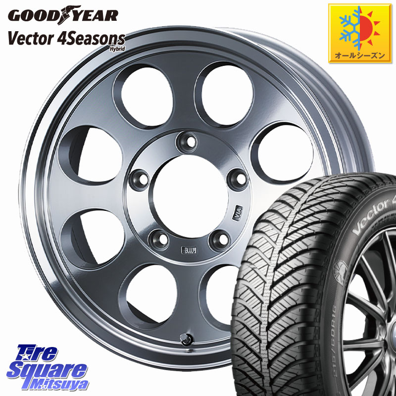 グッドイヤー ベクター Vector 4Seasons Hybrid オールシーズンタイヤ 215/65R16 WEDS JIMLINE TYPE2 POL ※インセット-5 ホイール 16インチ ジムライン 16 X 6.0J +0 5穴 139.7 ジムニー専用(要オーバーフェンダー等) ジムニ－シエラ・ノマド(カスタム)