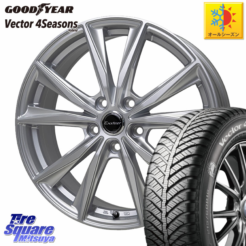 グッドイヤー ベクター Vector 4Seasons Hybrid オールシーズンタイヤ 195/55R16HotStuff Exsteer ST ホイール 16インチ エクシーダ 16X6.0J 40 5穴 114.3 CR-Z|タイヤスクエアミツヤ