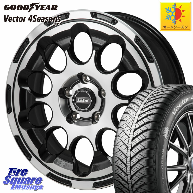 グッドイヤー ベクター Vector 4Seasons Hybrid オールシーズンタイヤ 215/50R17KOSEI BOTTOM GARCIA CHRONO ホイール 17インチ 17X6.5J 45 5穴 100 ウィッシュ WISH|タイヤスクエアミツヤ