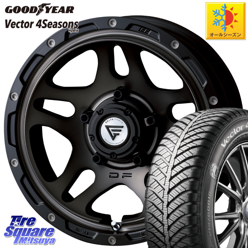 グッドイヤー ベクター Vector 4Seasons Hybrid オールシーズンタイヤ 215/65R16 DELTA FORCE OVERLANDER ジムニーシエラ専用 ※インセット-5 ホイール 16インチ 16 X 6.0J +0 5穴 139.7 ジムニー専用(要オーバーフェンダー等) ジムニ－シエラ・ノマド(カスタム)