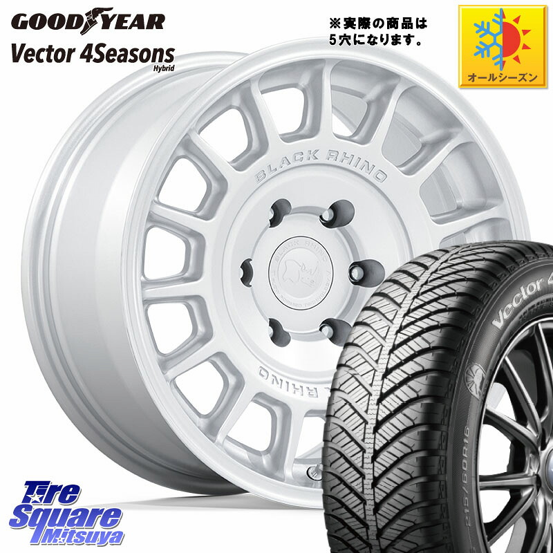 グッドイヤー ベクター Vector 4Seasons Hybrid オールシーズンタイヤ 215/50R17 BLACK RHINO VOLL ボル シルバー ホイール 17インチ ブラックライノ◇参考画像 17 X 8.0J +38 5穴 114.3