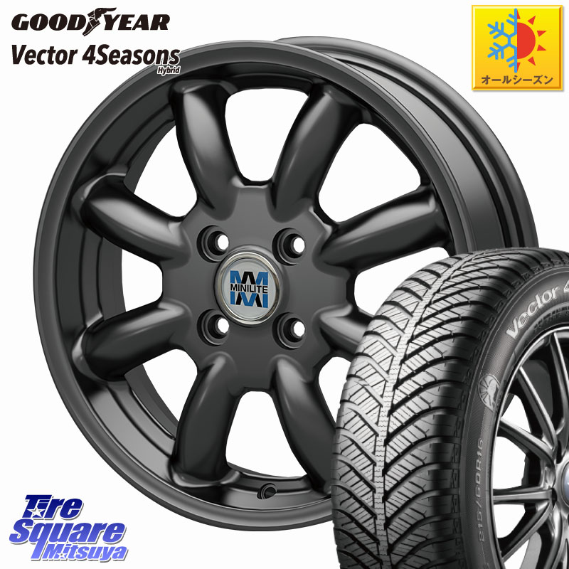 グッドイヤー ベクター Vector 4Seasons Hybrid オールシーズンタイヤ 165/60R15 KOSEI MINILITE ガンメタ ホイール 15インチ ミニライト 15 X 4.5J +45 4穴 100 デリカミニ4WD キャスト[アクティバ] ハスラー ピクシスジョイ[Cグレード] ハイゼット アゲトラCustom車用